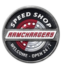 plaque ramchargers speed shop roue voiture 30cm deco tole déco americaine