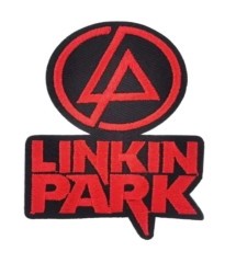 patch linkin park rouge et noir 8x5.5cm ecusson thermocollant rock musique