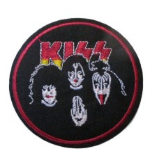 patch groupe kiss rond 8.5cm ecusson thermocollant hard rock
