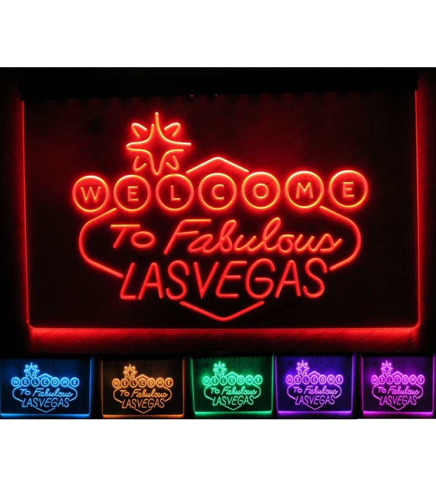 advertising plexi fabulous las vegas LED rgb multicolor remote control 30x22 cm advertising plexi fabulous las vegas LED rgb multicolor remote control 30x22 cm
