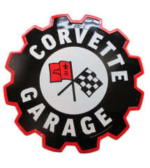 grande plaque 60cm chevrolet corvette garage engrenage tole usa