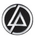 patch linkin park logo black white round 7.5 cm iron-on rock badge
