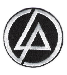 patch linkin park logo noir blanc rond 7.5 cm écusson thermocollant rock