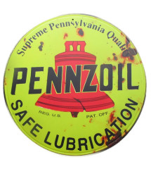 plaque 30cm pennzoil safe lubrification vieillit déco garage huile essence
