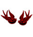 paire de patch hirondelle noir rouge petite ecusson pin up
