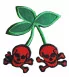 patch cherry crane skull skull badge pine up rockabilly