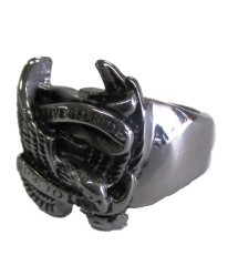 chevaliere live to ride aigle 10US inox bague homme biker motard