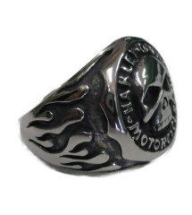bague HD crane chromé tete de mort skull harley davidson homme biker rock