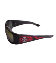 lunette de soleil choppers croix malte flamme rouge or