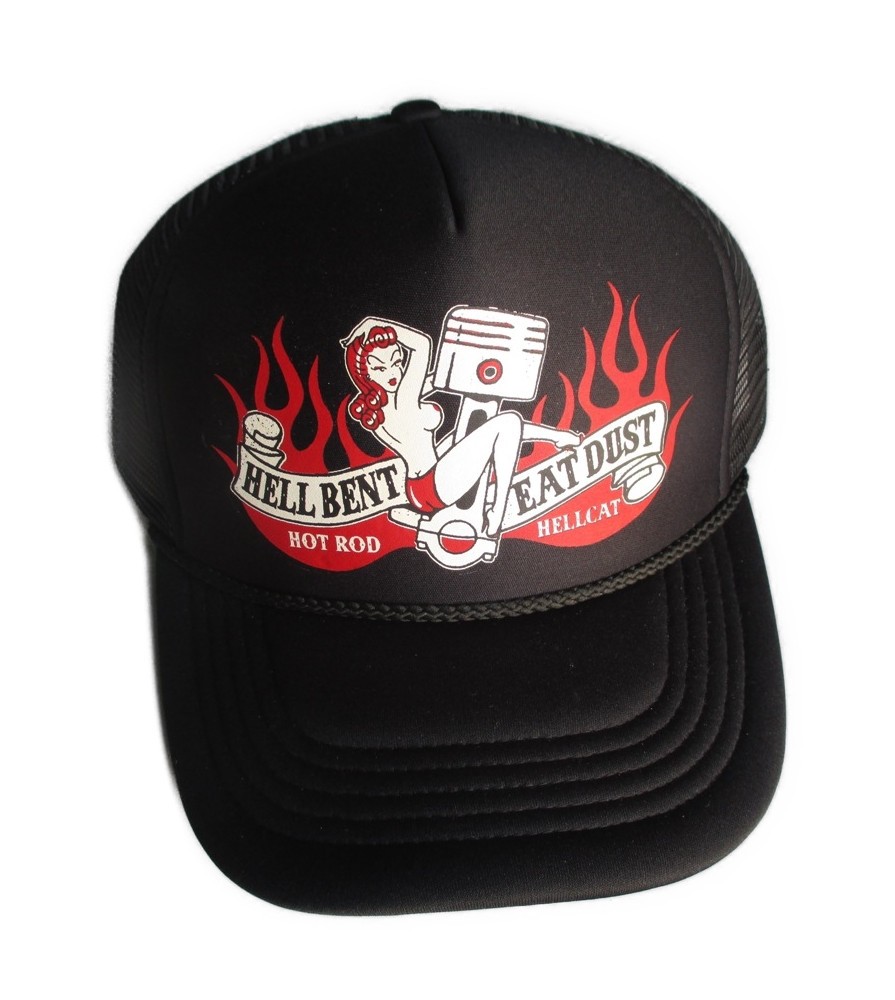 casquette hot rod hellcat , pin up piston hell bent eat dust