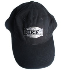casquette biker noir logo en métal homme femme moto chop