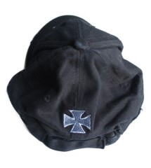 casquette biker noir logo en métal homme femme moto chop