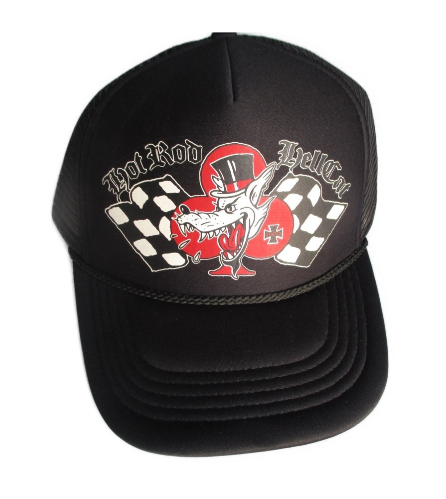 casquette hot rod hellcat loup logo damier lone wolf homme