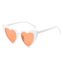 Sunglasses woman heart shape white orange glass pin up rockabilly