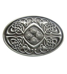 boucle de ceinture celtic logo gris ( sans couleur ) forme ovale homme femme