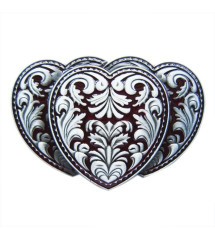 boucle de ceinture trois coeur celtic rouge homme femme rock