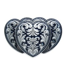 boucle de ceinture trois coeur celtic bleu homme femme rock