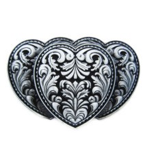 boucle de ceinture trois coeur celtic noir homme femme rock