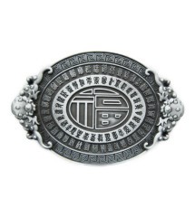 boucle de ceinture ovale dessin celtic maya homme femme alu