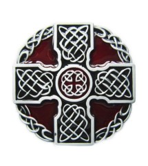 boucle de ceinture celtic celte rouge croix ronde homme femme