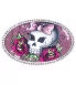 Belt buckle Skull pink knot and rhinestones pin up rockab