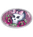 boucle de ceinture crane noeud rose et strass pin up rockab girly