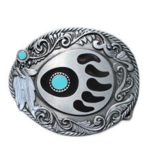 boucle de ceinture pate d'ours style country western indien