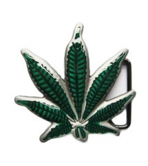 boucle de ceinture feuilles verte humour