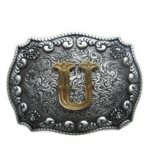 boucle de ceinture initial U lettre prénom homme femme