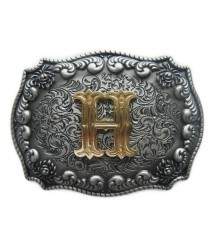 boucle de ceinture initial H lettre prénom homme femme