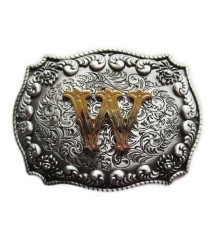 boucle de ceinture initial W lettre prénom homme femme