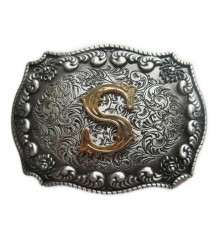 boucle de ceinture initial S lettre prénom homme femme