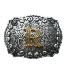 boucle de ceinture initial R lettre prénom homme femme