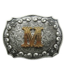 boucle de ceinture initial M lettre prénom homme femme