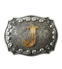 boucle de ceinture initial J lettre prénom homme femme