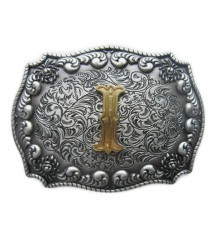 boucle de ceinture initial I lettre prénom homme femme
