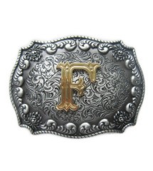 boucle de ceinture initial F lettre prénom homme femme