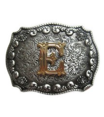 boucle de ceinture initial E lettre prénom homme femme