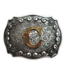 boucle de ceinture initial C lettre prénom homme femme