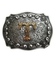 boucle de ceinture initial T lettre prénom homme femme