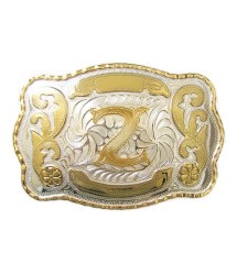 grosse boucle de ceinture initial Z doré lettre prénom homme femme