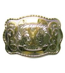grosse boucle de ceinture initial Y doré lettre prénom homme femme