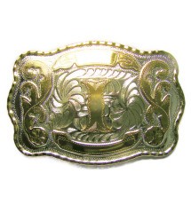 grosse boucle de ceinture initial I doré lettre prénom homme femme