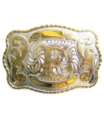 grosse boucle de ceinture initial F doré lettre prénom homme femme