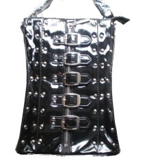 Handbag Corset Black Gothic Pin Up Rock Roll Trash Purse