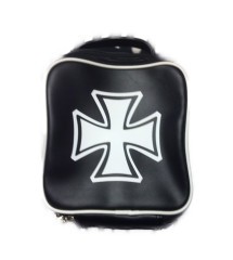 Black handbag Maltese cross white rock roll punk trash