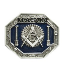 boucle de ceinture franc mason templier bleu homme femme