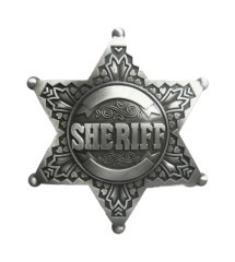 boucle de ceinture etoile de sheriff alu country western