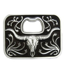 boucle de ceinture ouvre bouteille tete bison noire country