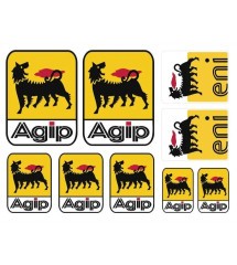 lot de 9 stickers agip 16x12 autocollant deco voiture garage
